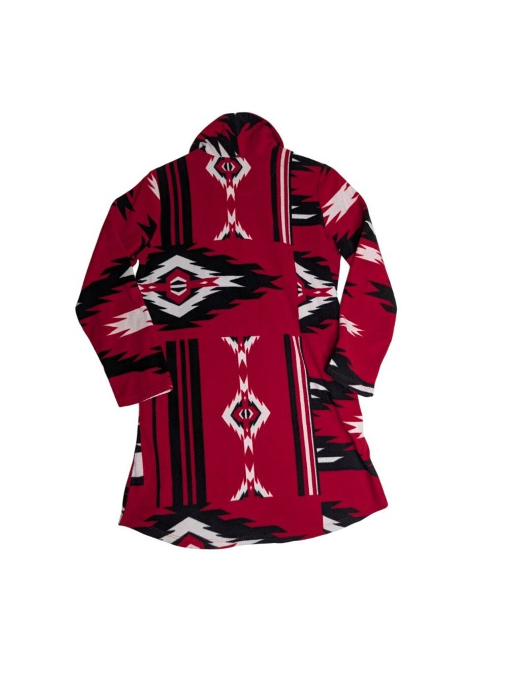Ralph Lauren Red Aztec Fleece Nightgown Sz M Pockets & Embroidered Crest Logo - Picture 3 of 12